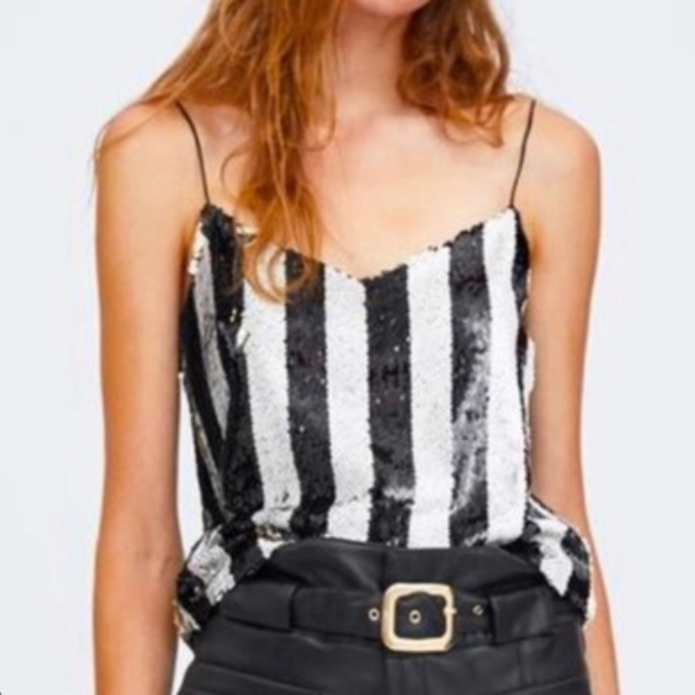 Zara Sequined Crop Top
